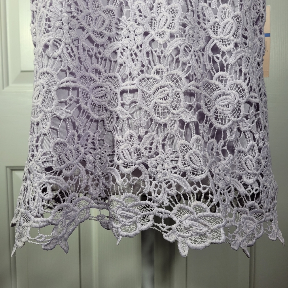 NWT Nanette Lapore Lace Sleeveless Top in Lavender Purple Zipper in Back - Picture 7 of 17